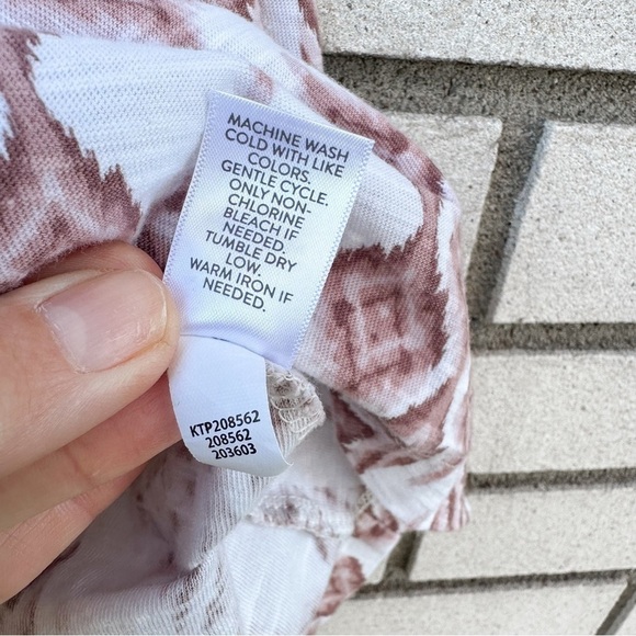 Pure J Jill Mauve Brown Ikat Print Top Knit Tunic Cotton - Picture 7 of 7